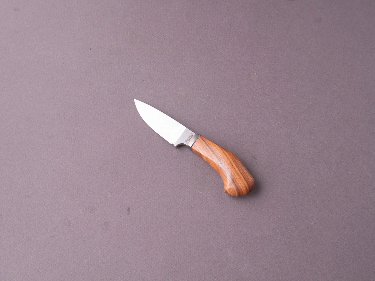 lionSTEEL - Fixed Blade - Willy - M390 - 65mm - Santos Mahogany - Leather Sheath - Image 2