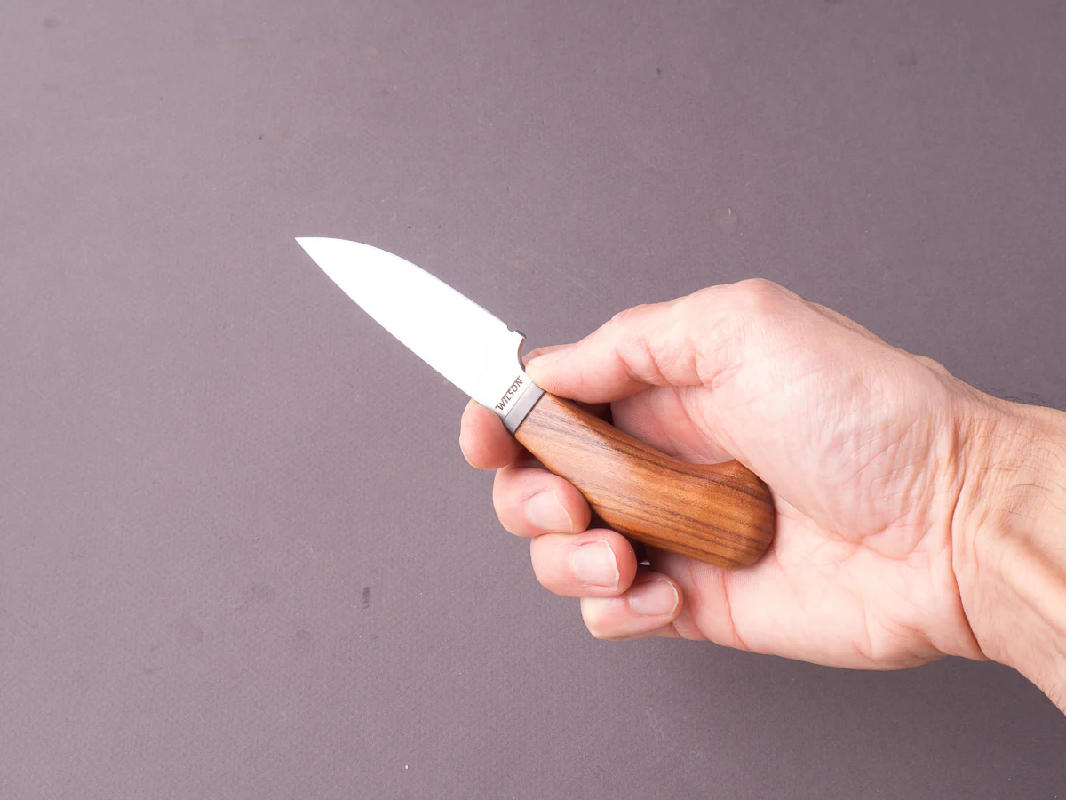 lionSTEEL - Fixed Blade - Willy - M390 - 65mm - Santos Mahogany - Leather Sheath - Image 5