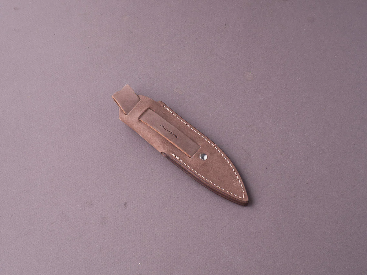 lionSTEEL - Fixed Blade - Willy - M390 - 65mm - Santos Mahogany - Leather Sheath - Image 8