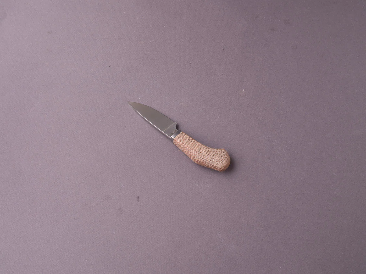 lionSTEEL - Fixed Blade - Willy - M390 - 65mm - Natural Canvas Micarta - Leather Sheath - Image 3