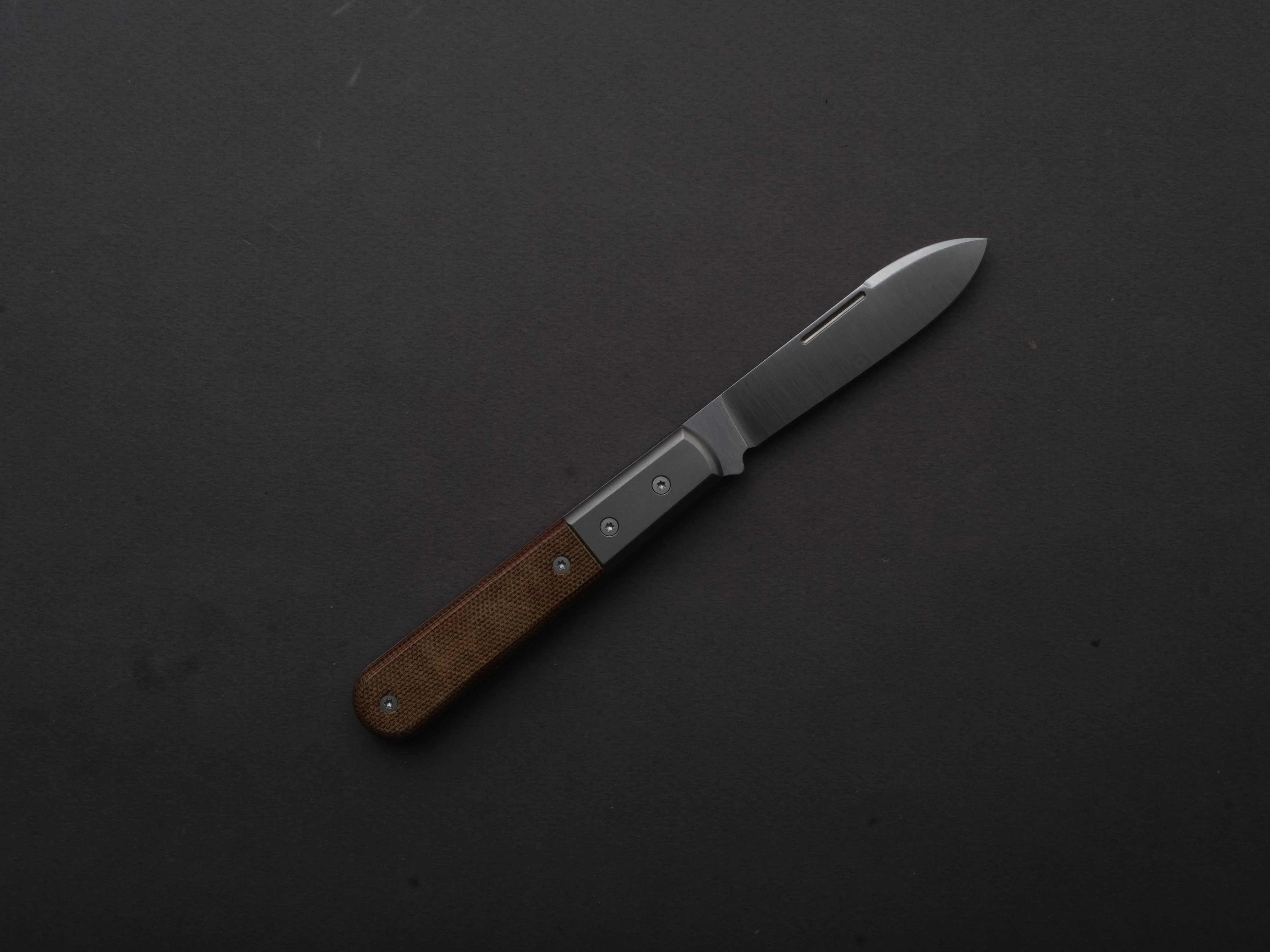 lionSTEEL - Folding Knife - Barlow - Roundhead - 65mm - M390 - Slip Joint - Natural Canvas