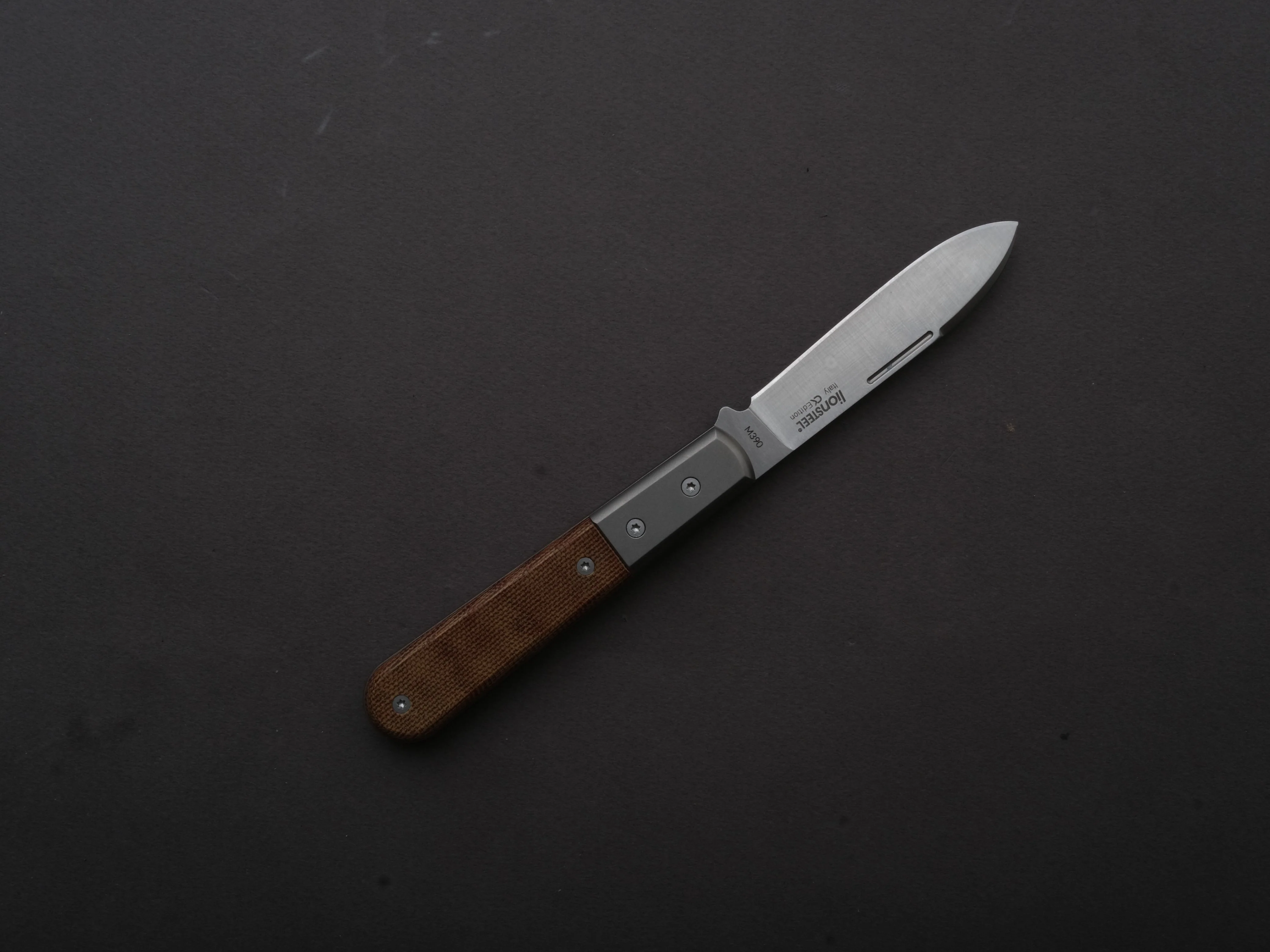 lionSTEEL - Folding Knife - Barlow - Roundhead - 65mm - M390 - Slip Joint - Natural Canvas - Image 2