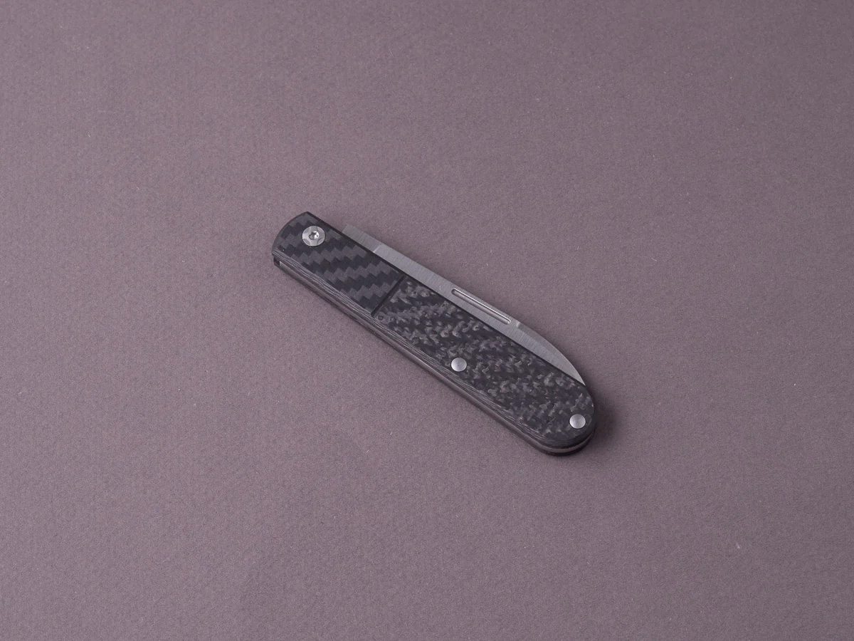 lionSTEEL - Folding Knife - Barlow - Roundhead - 65mm - M390 - Slip Joint - Carbon Fiber