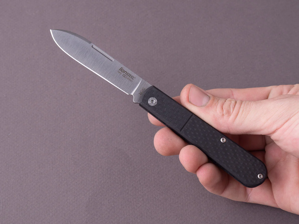 lionSTEEL - Folding Knife - Barlow - Roundhead - 65mm - M390 - Slip Joint - Carbon Fiber - Image 5