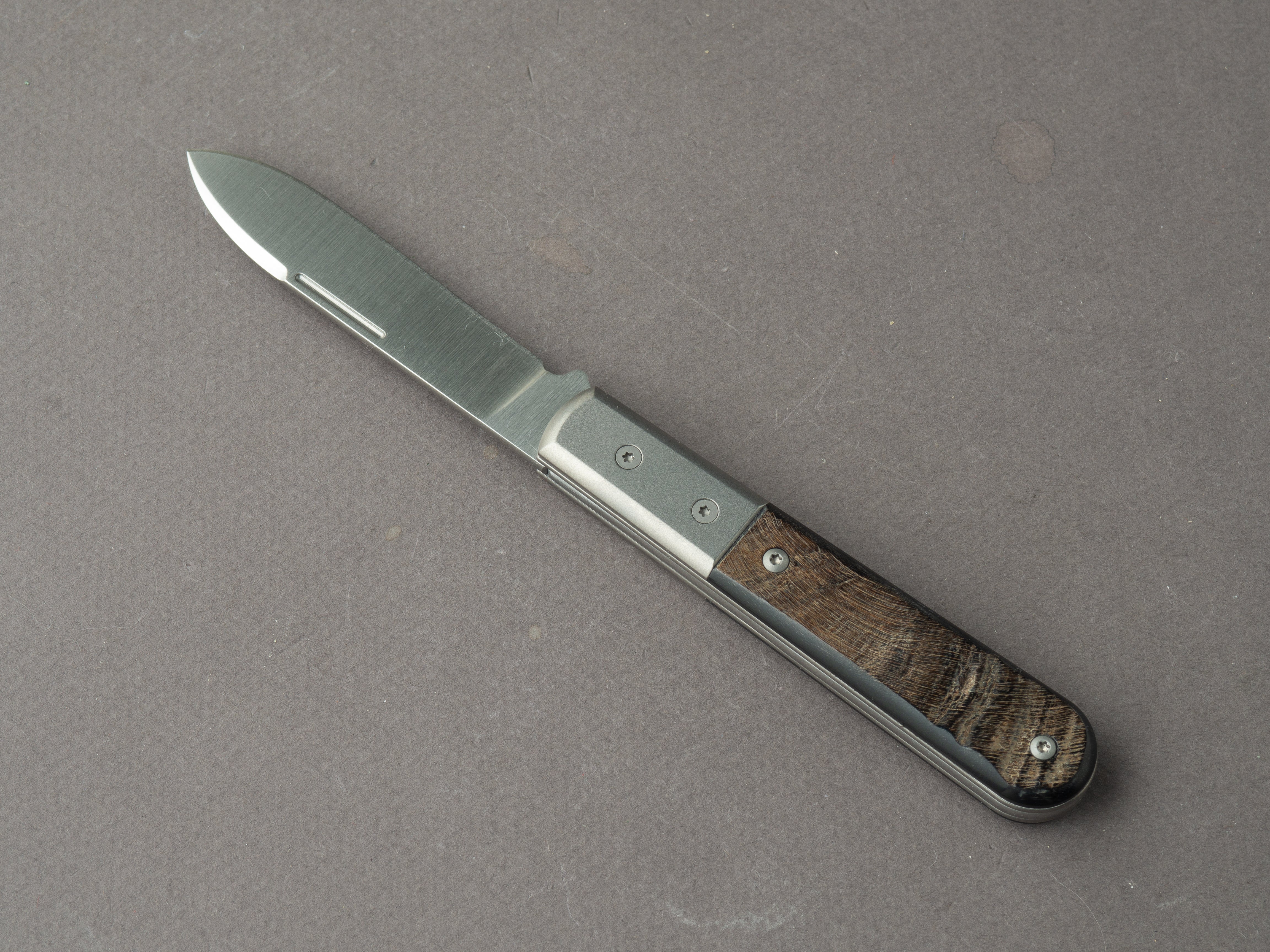lionSTEEL - Folding Knife - Barlow - Roundhead - 65mm - M390 - Slip Joint - Ram Horn w/ Metal Bolster - Image 3