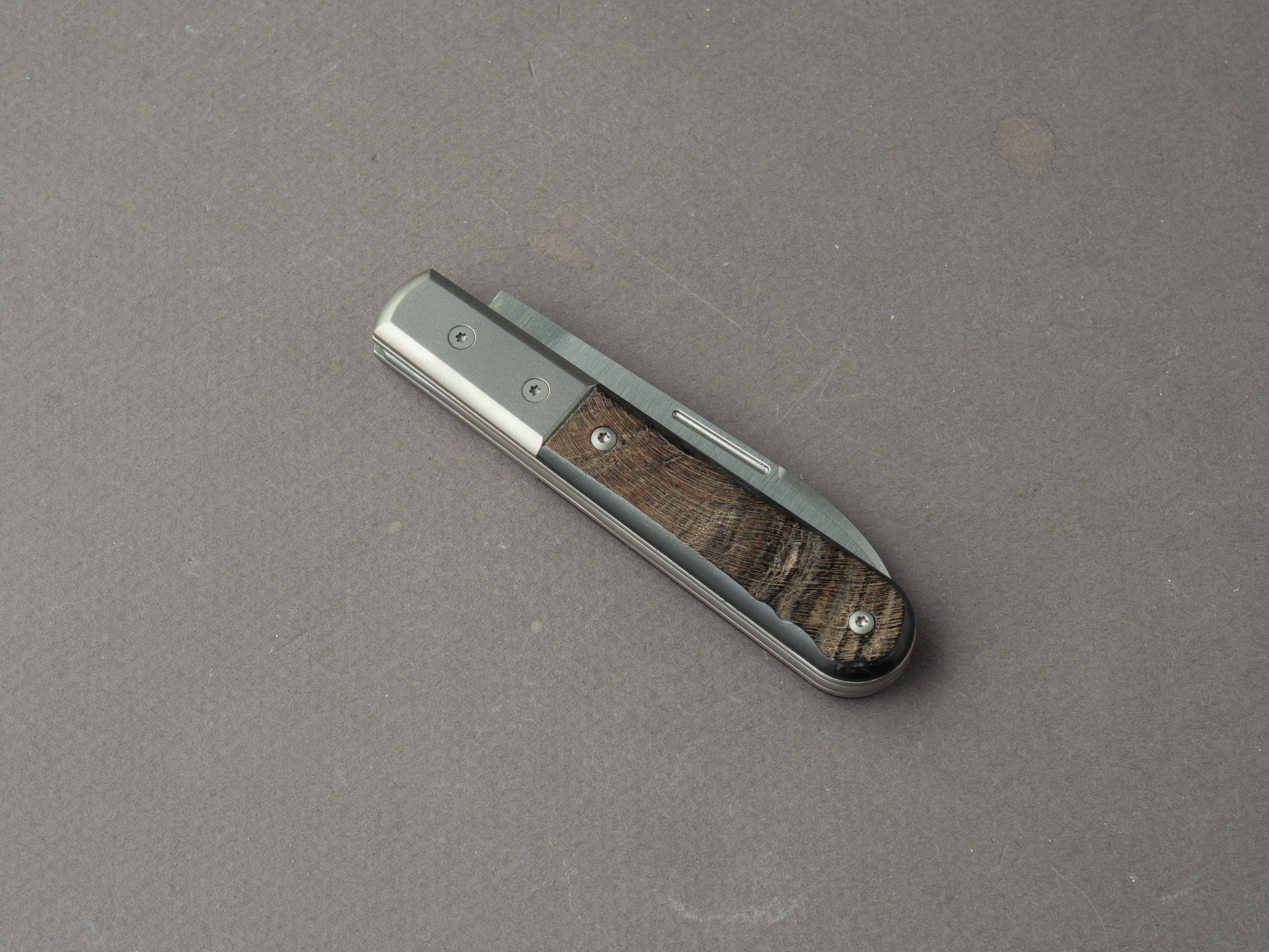 lionSTEEL - Folding Knife - Barlow - Roundhead - 65mm - M390 - Slip Joint - Ram Horn w/ Metal Bolster - Image 4