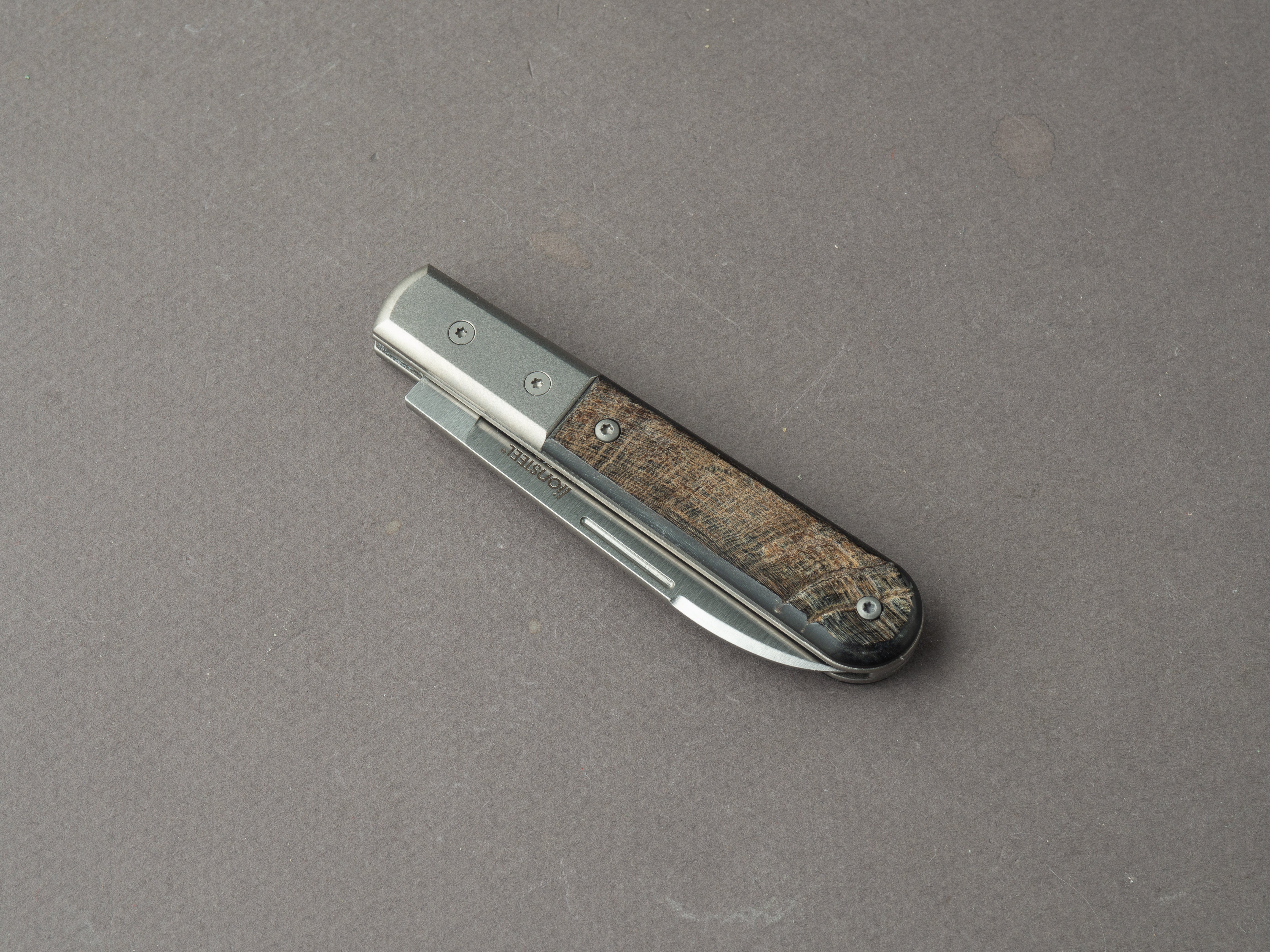 lionSTEEL - Folding Knife - Barlow - Roundhead - 65mm - M390 - Slip Joint - Ram Horn w/ Metal Bolster - Image 5