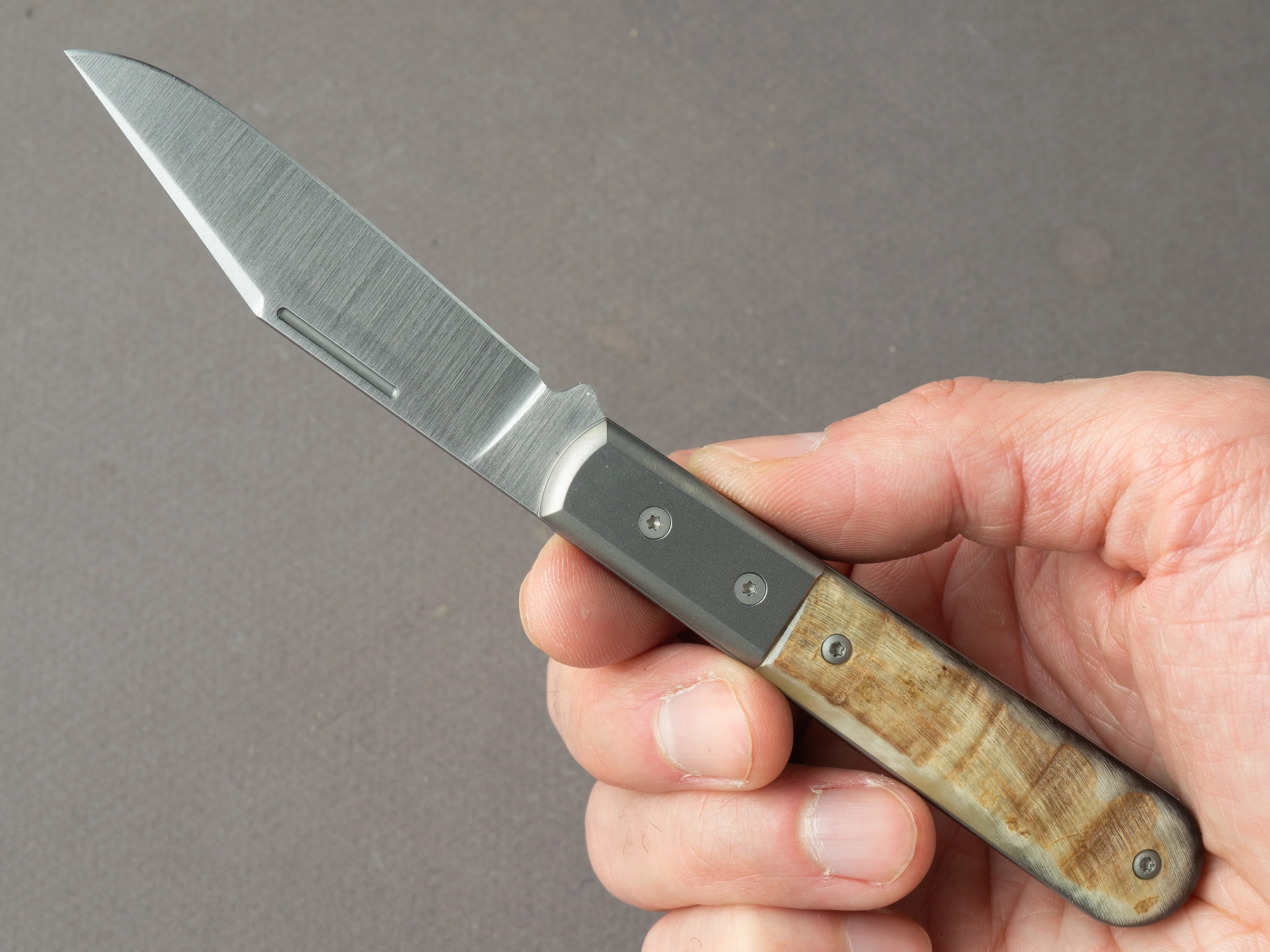 lionSTEEL - Folding Knife - Barlow - Shuffler - 65mm - M390 - Slip Joint - Ram w/ Metal Bolster - Image 8