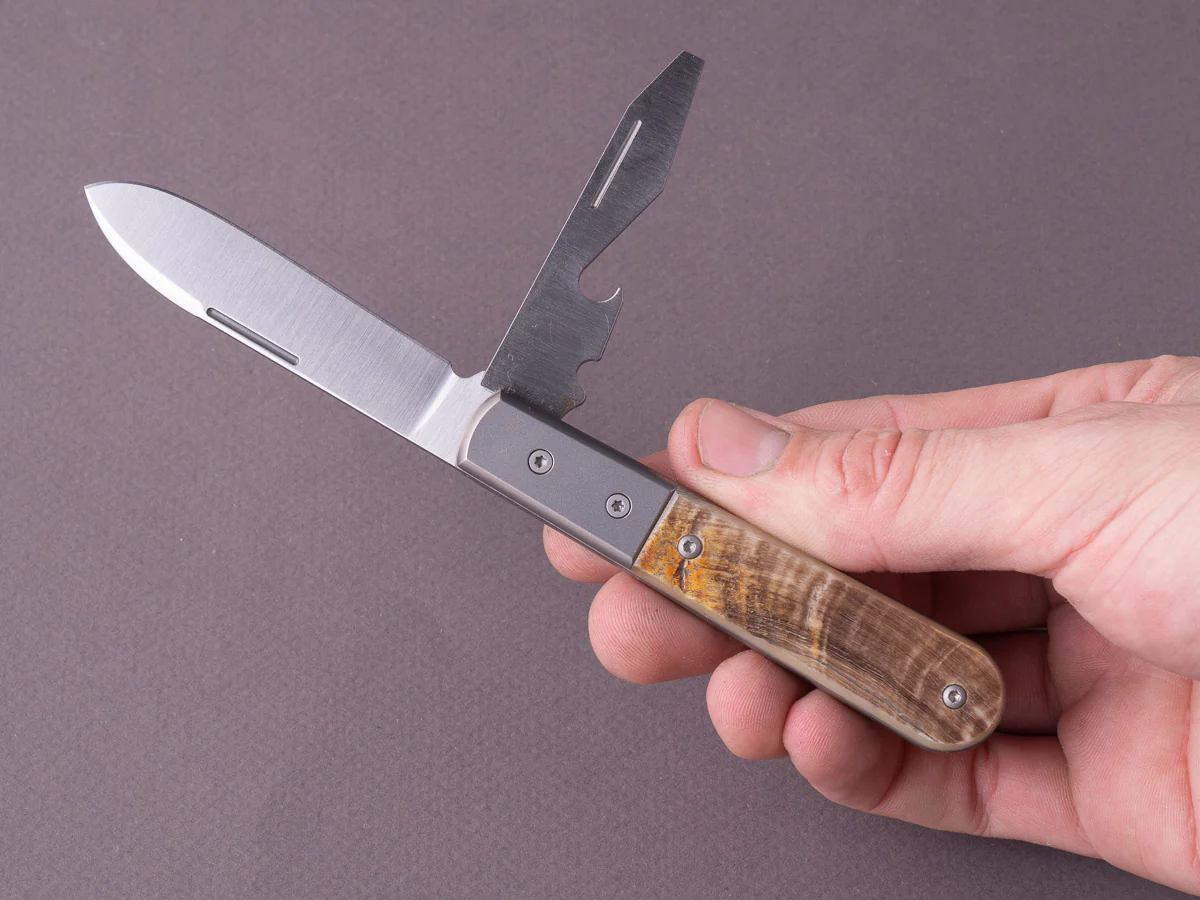lionSTEEL - Folding Knife - Barlow - Roundhead & Bottle Opener - 65mm - M390 - Slip Joint - Ram Horn - Image 4
