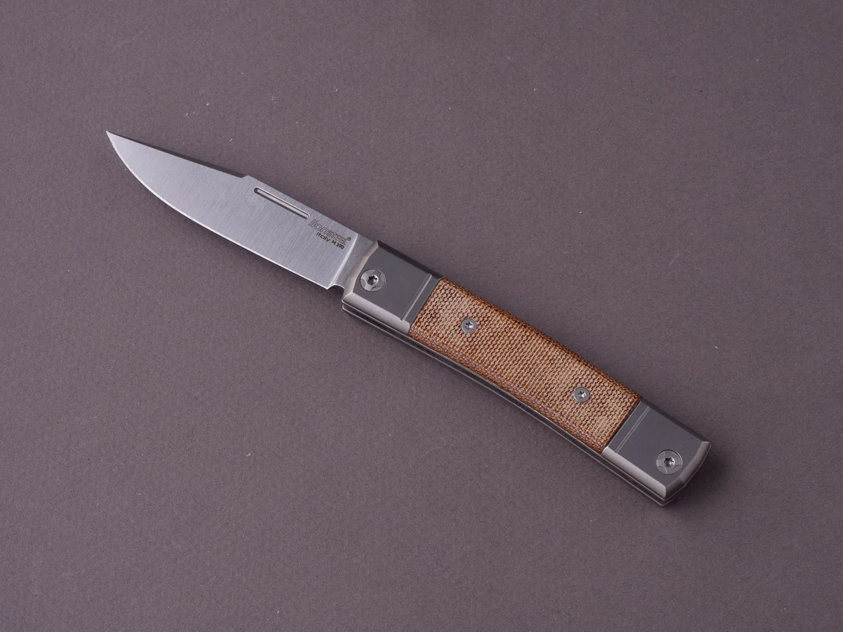 lionSTEEL - Folding Knife - bestMAN - Clip Point - 71mm - M390 - Slip Joint - Canvas Micarta