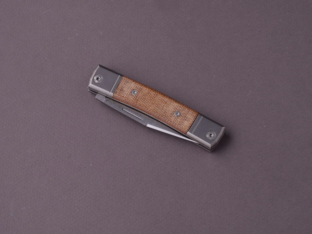 lionSTEEL - Folding Knife - bestMAN - Clip Point - 71mm - M390 - Slip Joint - Canvas Micarta - Image 2