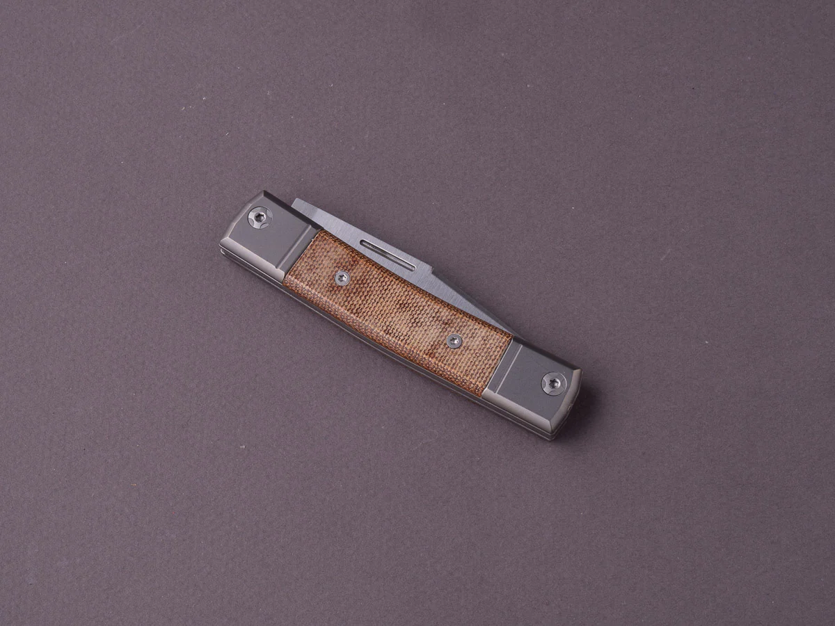 lionSTEEL - Folding Knife - bestMAN - Clip Point - 71mm - M390 - Slip Joint - Canvas Micarta - Image 3