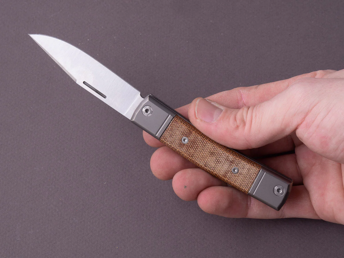 lionSTEEL - Folding Knife - bestMAN - Clip Point - 71mm - M390 - Slip Joint - Canvas Micarta - Image 6