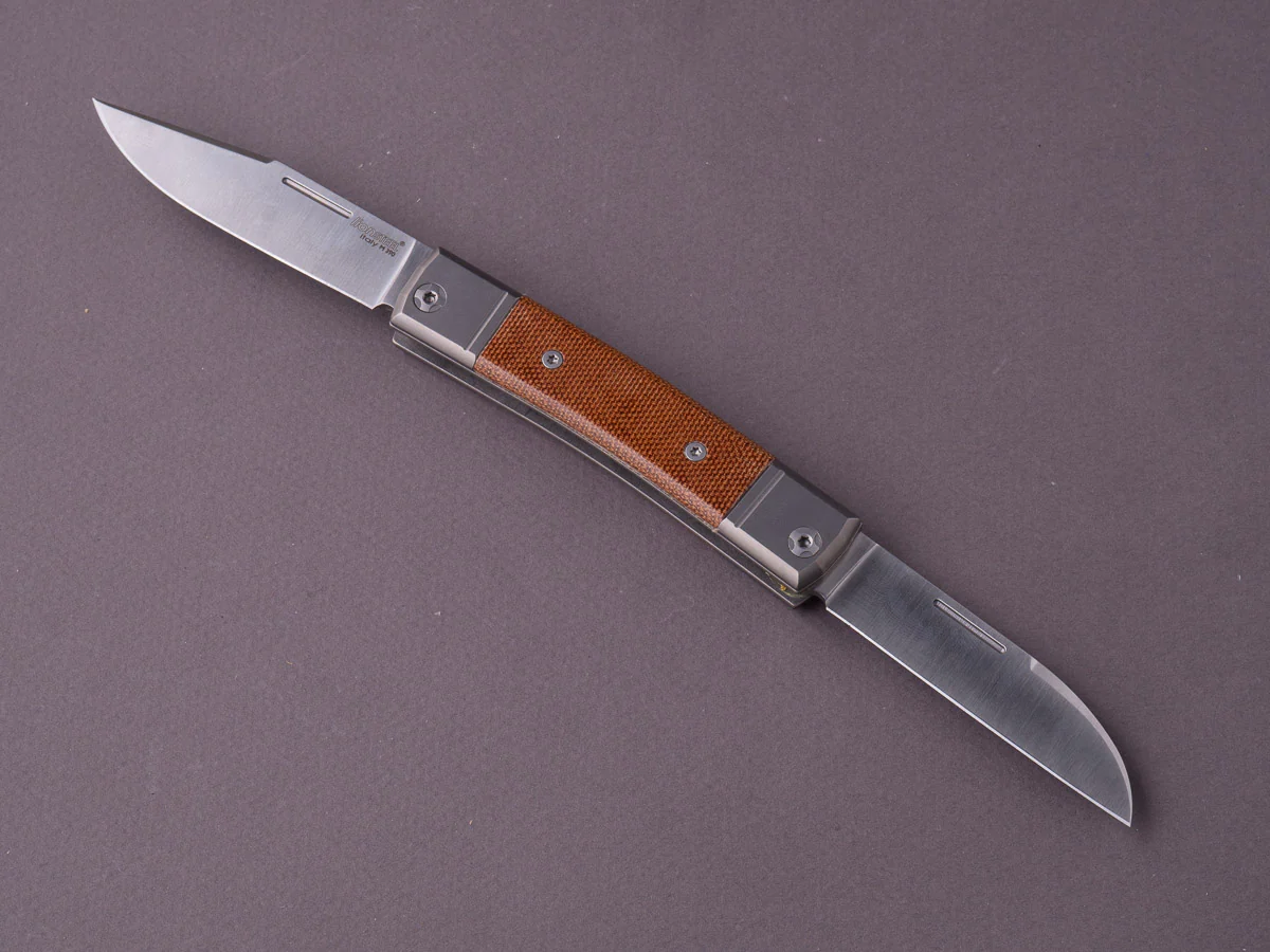lionSTEEL - Folding Knife - bestMAN - Dual Blade - 71mm - M390 - Slip Joint - Canvas Micarta