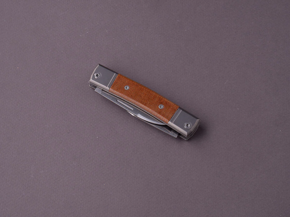 lionSTEEL - Folding Knife - bestMAN - Dual Blade - 71mm - M390 - Slip Joint - Canvas Micarta - Image 4