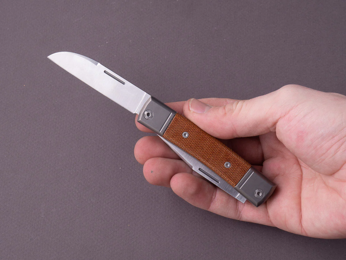 lionSTEEL - Folding Knife - bestMAN - Dual Blade - 71mm - M390 - Slip Joint - Canvas Micarta - Image 7
