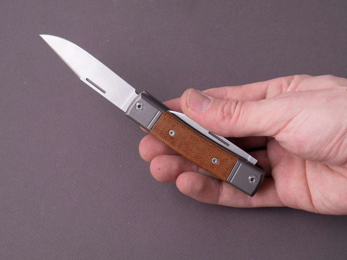 lionSTEEL - Folding Knife - bestMAN - Dual Blade - 71mm - M390 - Slip Joint - Canvas Micarta - Image 8