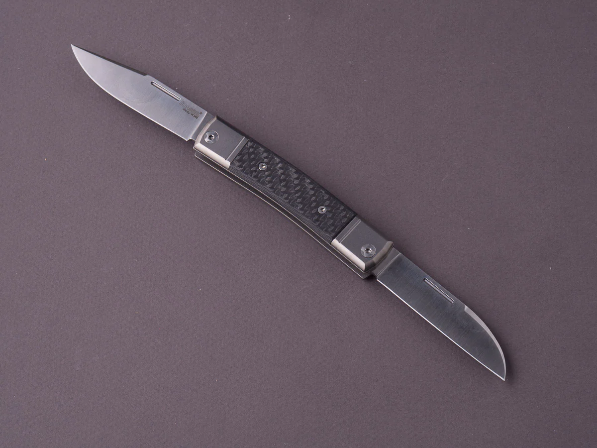 lionSTEEL - Folding Knife - bestMAN - Dual Blade - 71mm - M390 - Slip Joint - Carbon Fiber