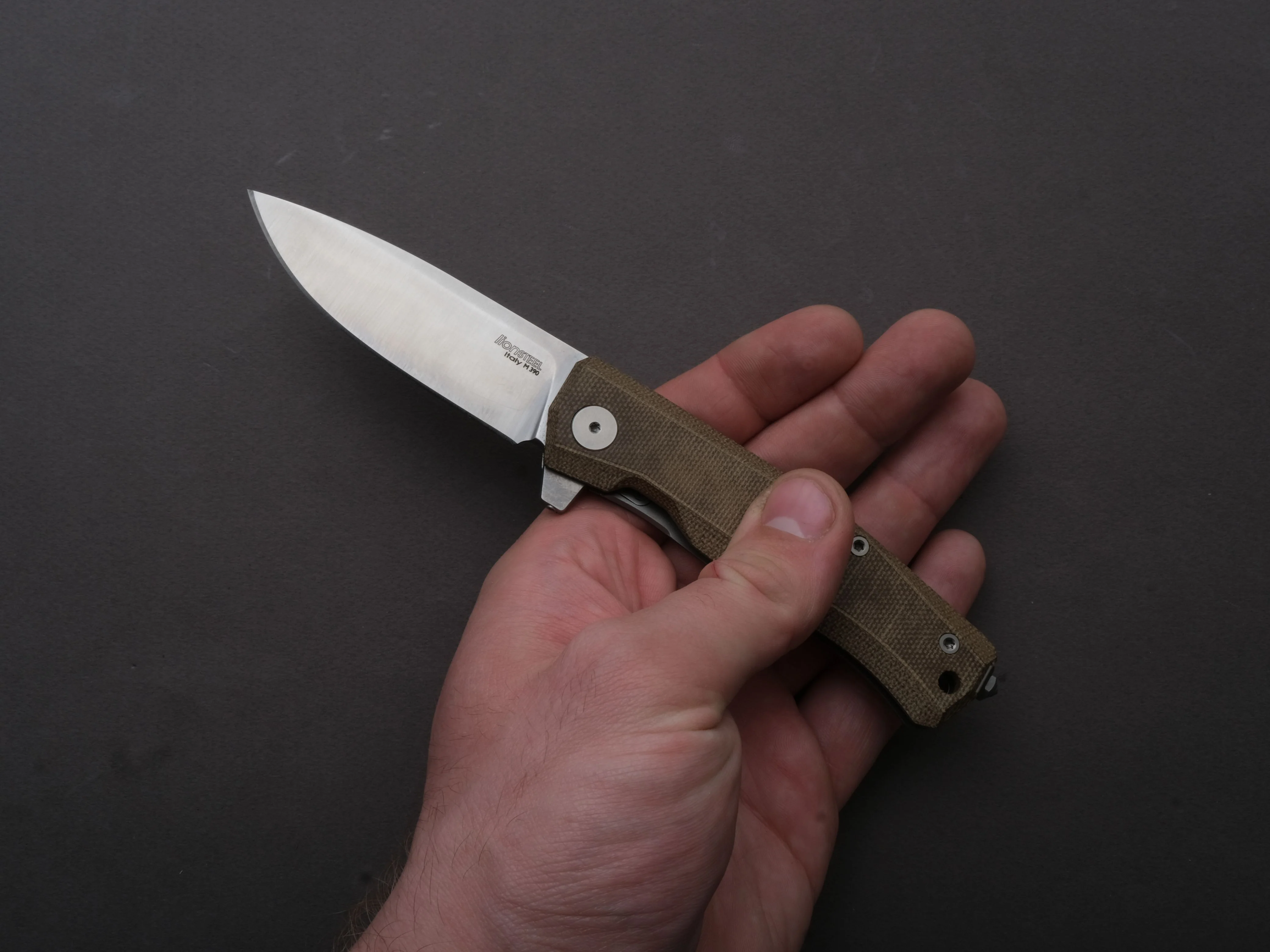 lionSTEEL - Folding Knife - Frame Lock - MYTO - M390 - 85mm - Natural Canvas and Titanium - Image 3