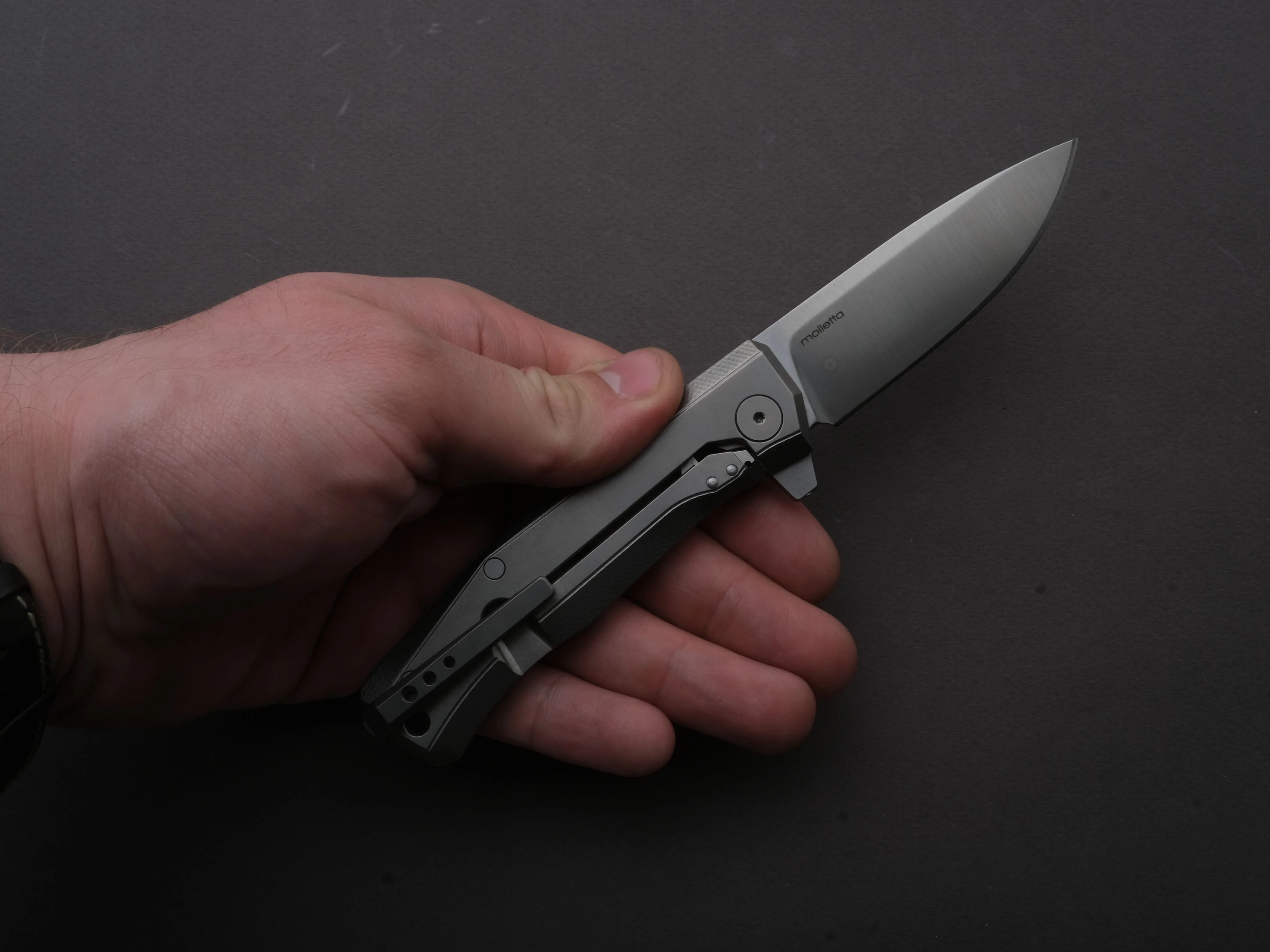 lionSTEEL - Folding Knife - Frame Lock - MYTO - M390 - 85mm - Natural Canvas and Titanium - Image 4