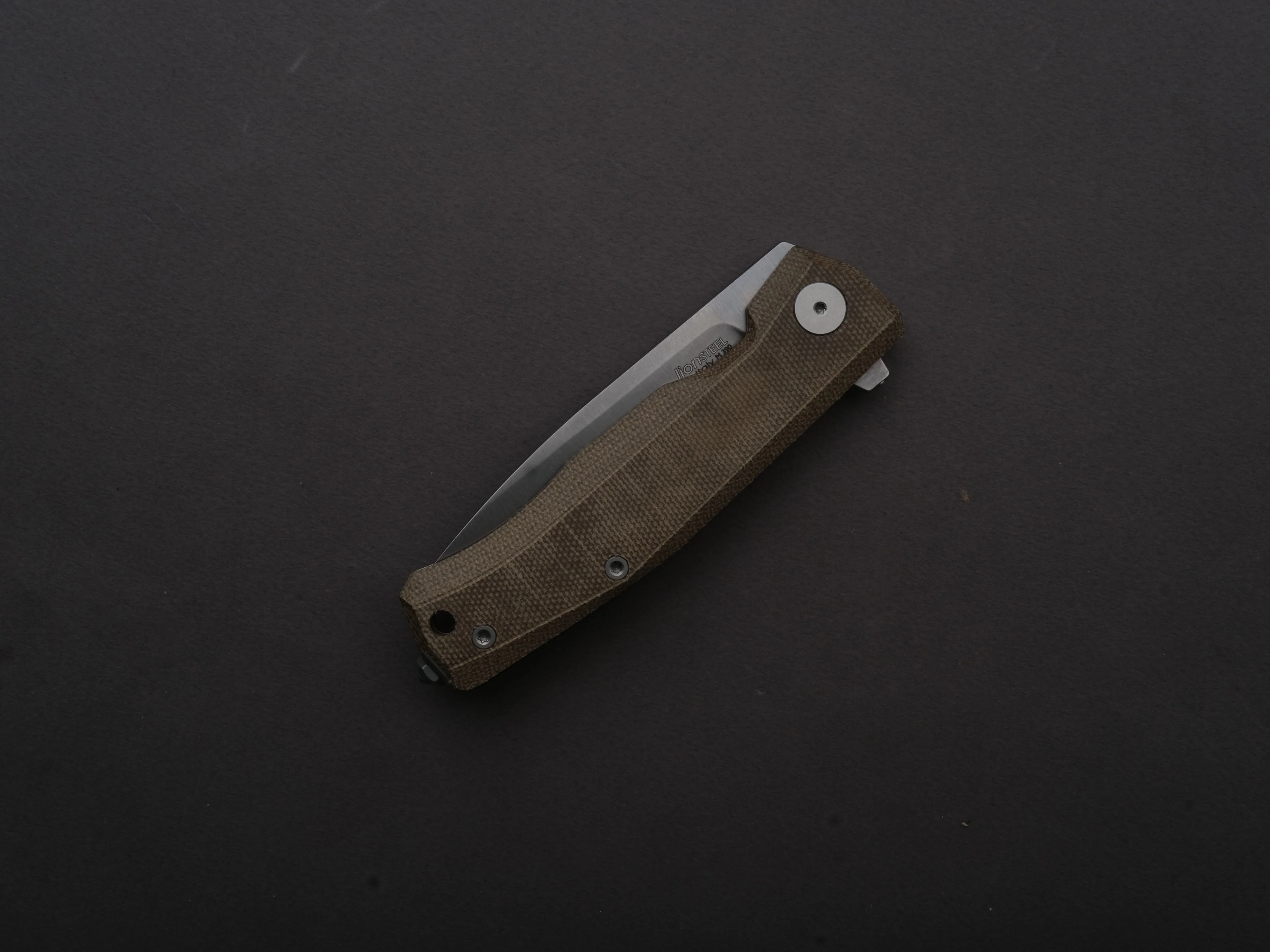 lionSTEEL - Folding Knife - Frame Lock - MYTO - M390 - 85mm - Natural Canvas and Titanium - Image 6