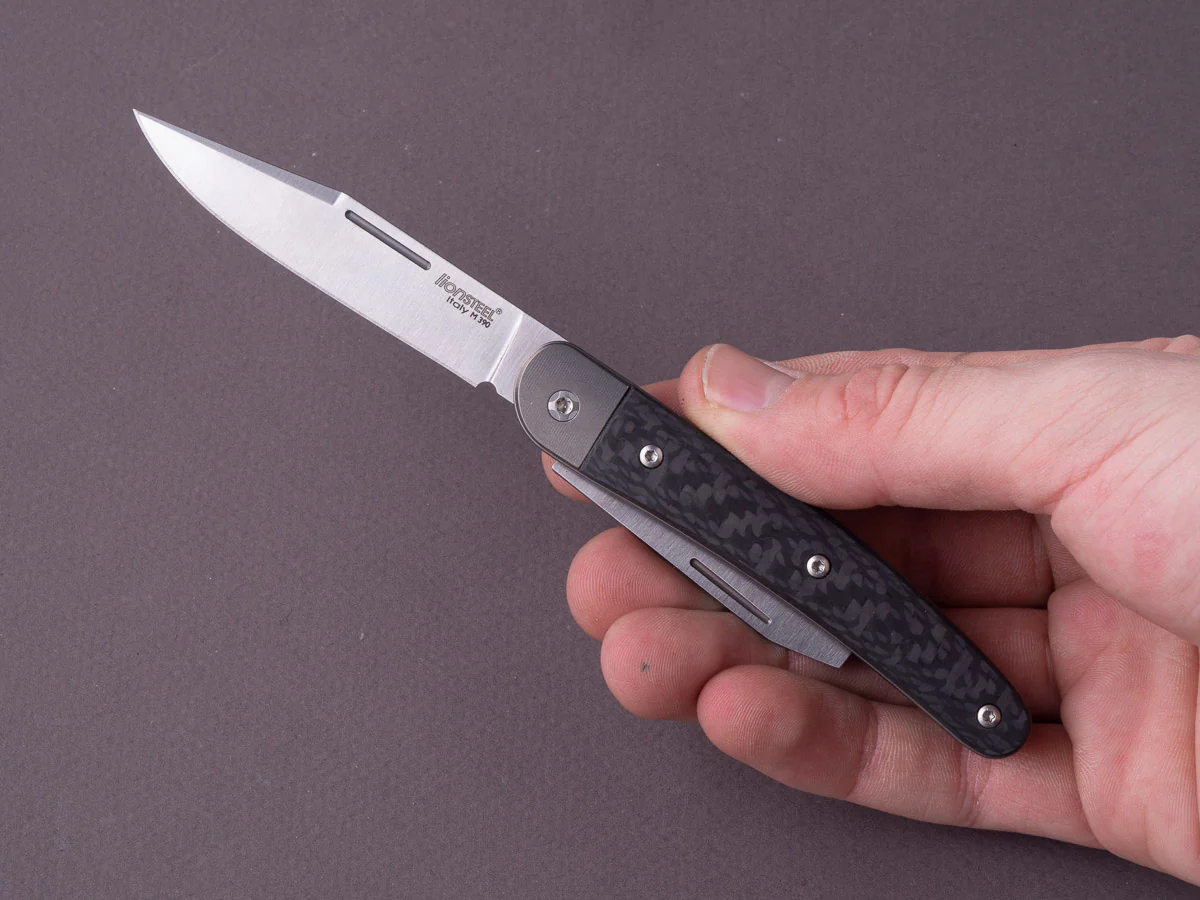 lionSTEEL - Folding Knife - Jack 2 Piece - 77mm - M390 - Slip Joint - Carbon Fiber - Image 6