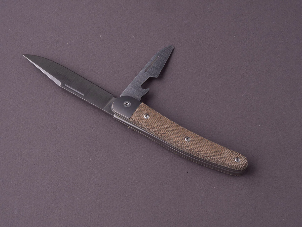 lionSTEEL - Folding Knife - Jack 2 Piece - 77mm - M390 - Slip Joint - Green Canvas Micarta - Image 3