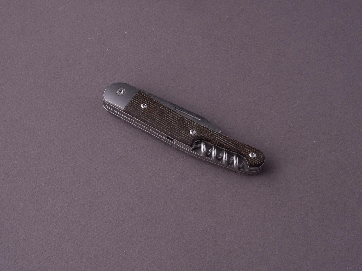 lionSTEEL - Folding Knife - Jack 3 Piece - 77mm - M390 - Slip Joint - Green Canvas Micarta - Image 3