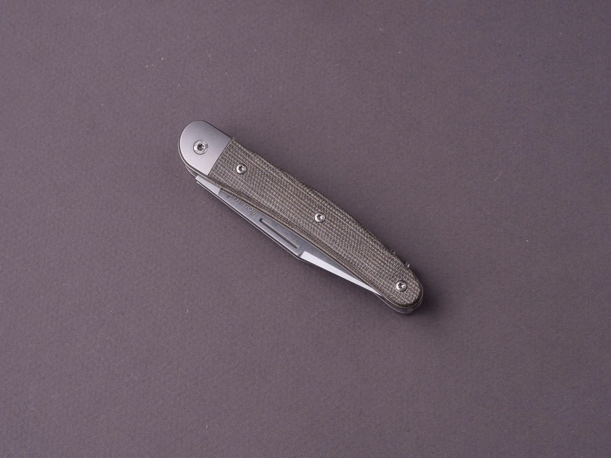 lionSTEEL - Folding Knife - Jack 3 Piece - 77mm - M390 - Slip Joint - Green Canvas Micarta - Image 4