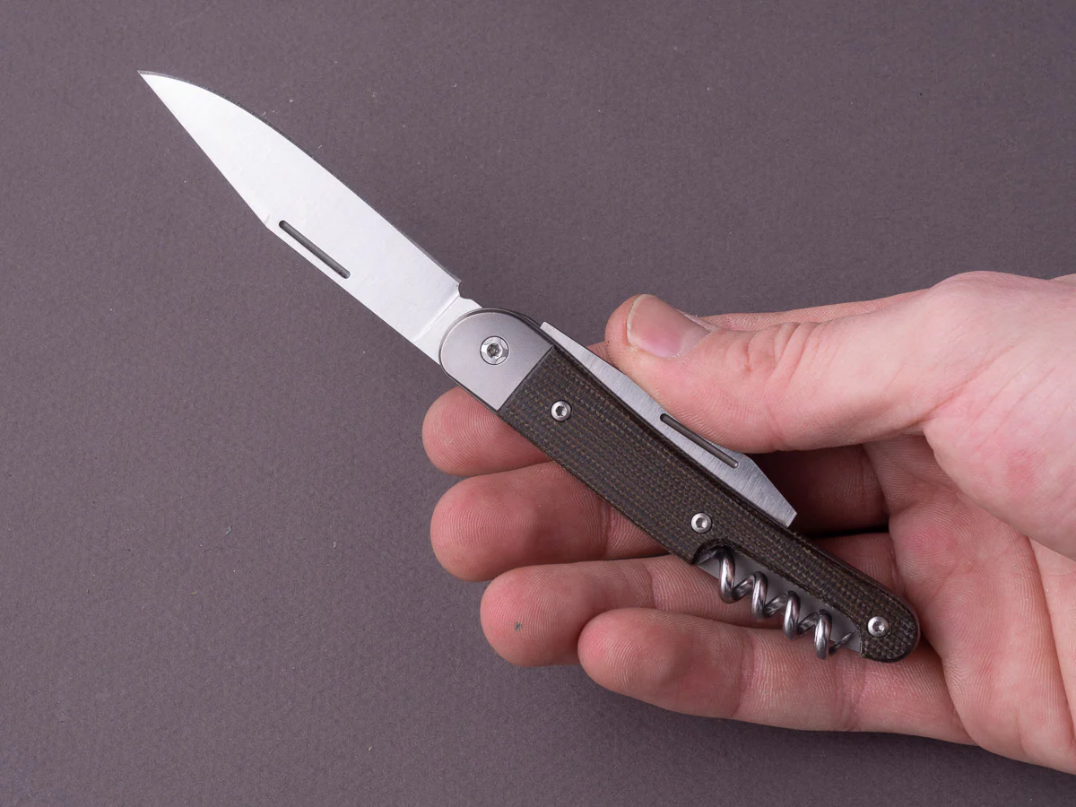 lionSTEEL - Folding Knife - Jack 3 Piece - 77mm - M390 - Slip Joint - Green Canvas Micarta - Image 8