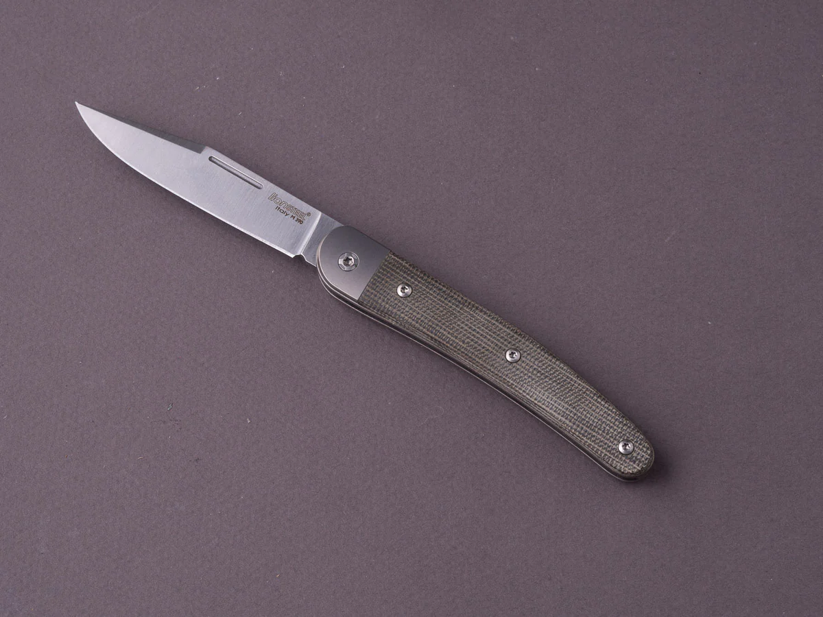 lionSTEEL - Folding Knife - Jack - 77mm - M390 - Slip Joint - Green Canvas Micarta