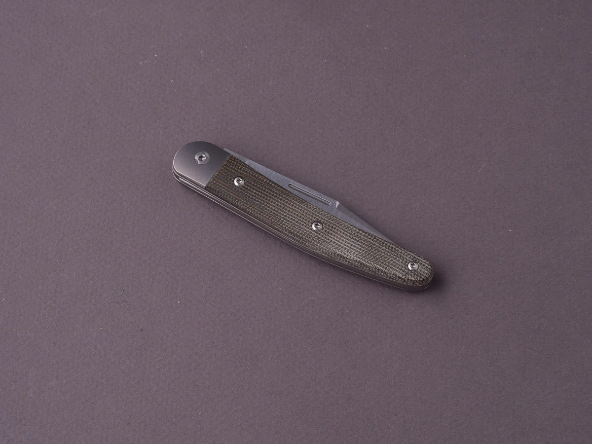 lionSTEEL - Folding Knife - Jack - 77mm - M390 - Slip Joint - Green Canvas Micarta - Image 2