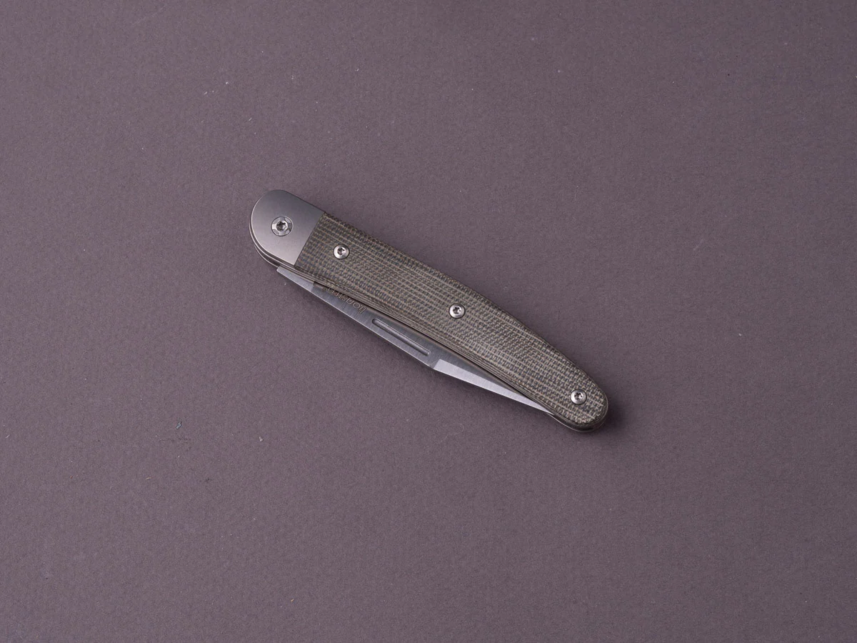 lionSTEEL - Folding Knife - Jack - 77mm - M390 - Slip Joint - Green Canvas Micarta - Image 3