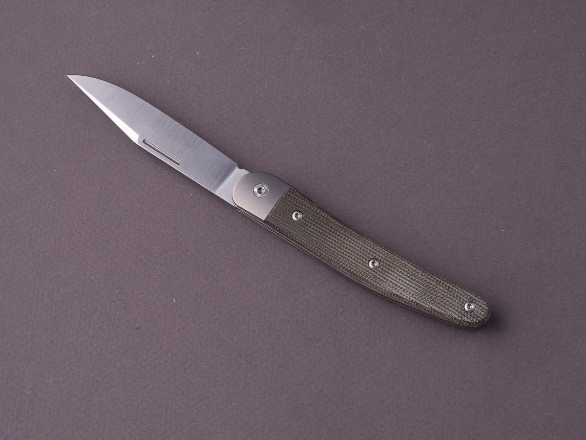 lionSTEEL - Folding Knife - Jack - 77mm - M390 - Slip Joint - Green Canvas Micarta - Image 4