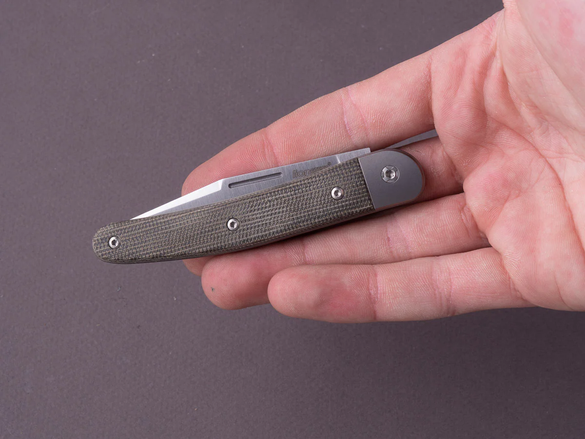 lionSTEEL - Folding Knife - Jack - 77mm - M390 - Slip Joint - Green Canvas Micarta - Image 8