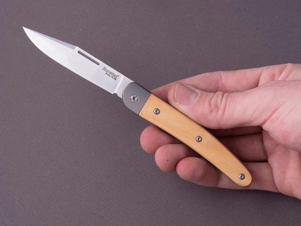 lionSTEEL - Folding Knife - Jack - 77mm - M390 - Slip Joint - Olive Wood - Image 6