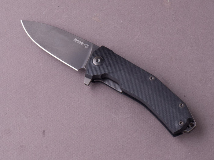 lionSTEEL - Folding Knife - KUR - Sleipner - 85mm - Liner Lock - Black G10 - Stone Washed Black Mil Spec