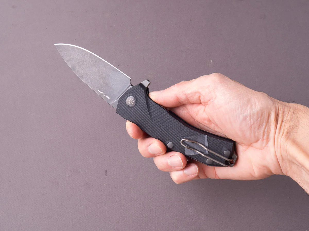 lionSTEEL - Folding Knife - KUR - Sleipner - 85mm - Liner Lock - Black G10 - Stone Washed Black Mil Spec - Image 7