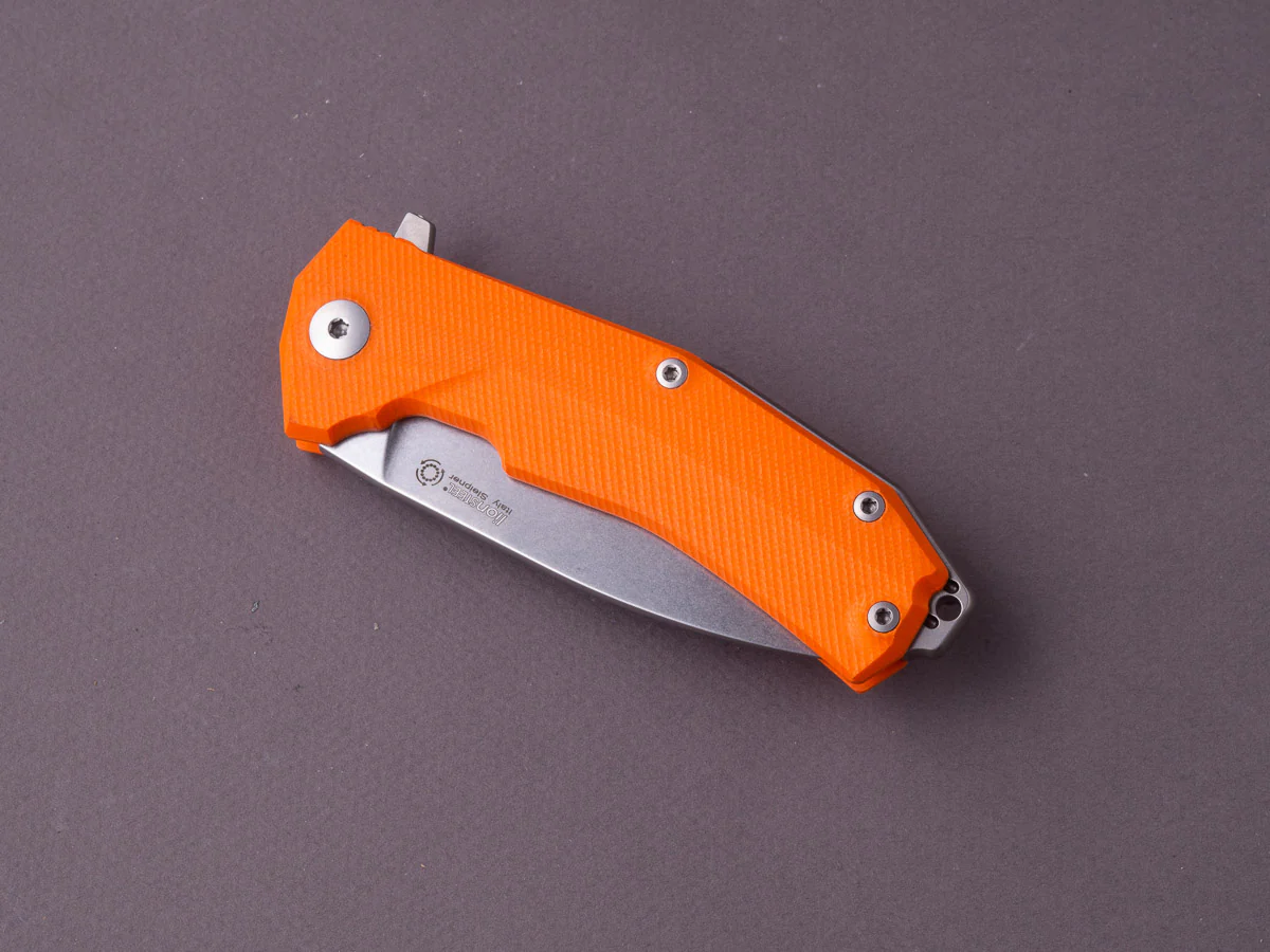 lionSTEEL - Folding Knife - KUR - 87mm - Sleipner - Liner Lock - Orange G10 - Stonewashed - Image 2