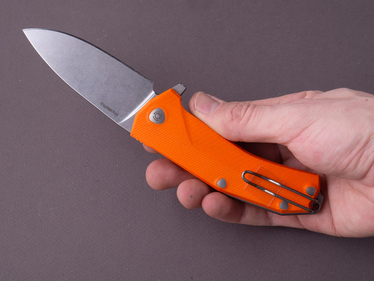 lionSTEEL - Folding Knife - KUR - 87mm - Sleipner - Liner Lock - Orange G10 - Stonewashed - Image 4