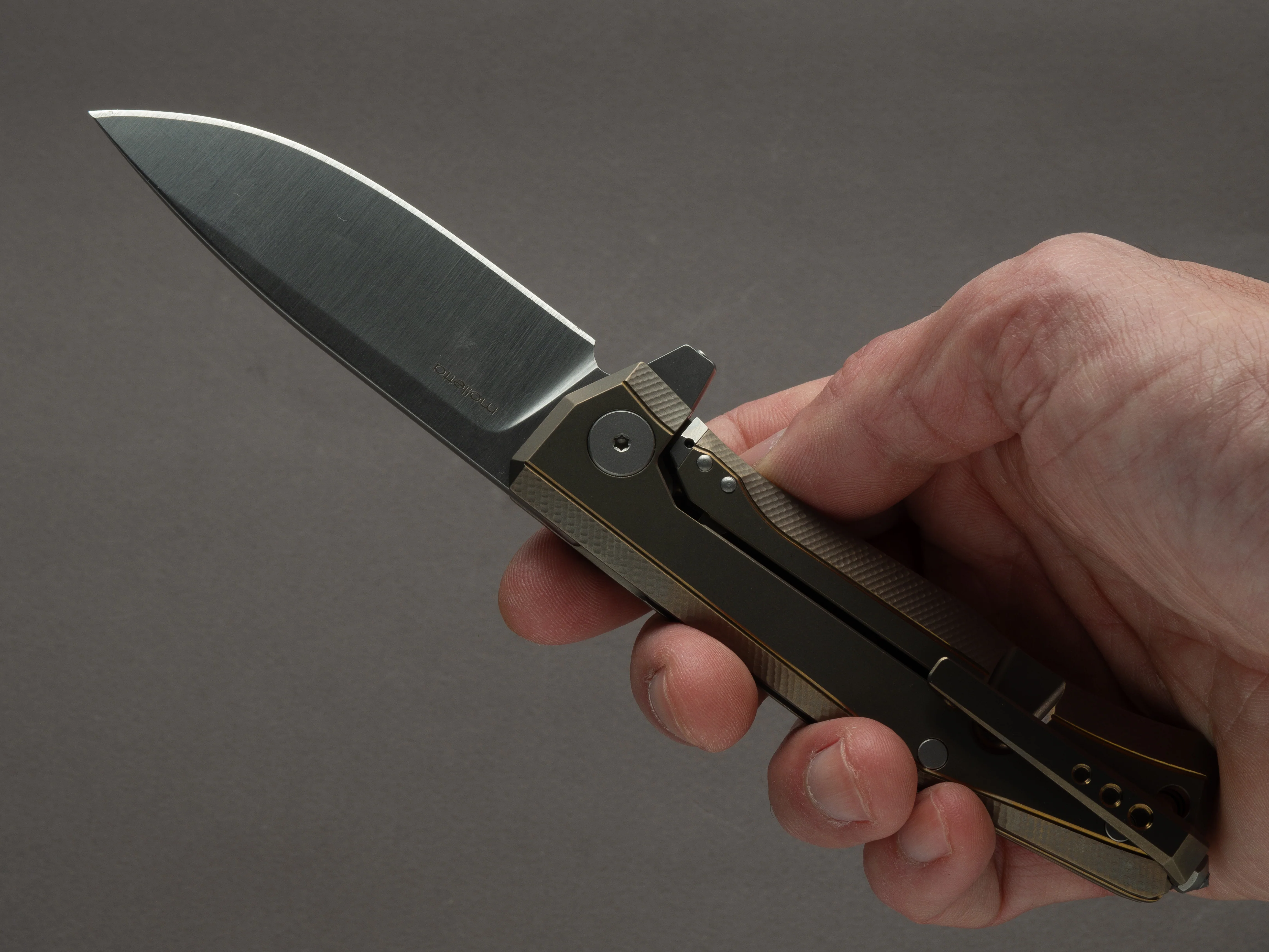 lionSTEEL - Folding Knife - Frame Lock - MYTO - M390 - 85mm - Bronze Titanium - Image 7