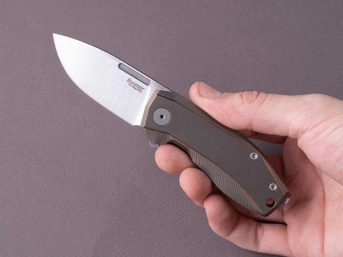 lionSTEEL - Folding Knife - Frame Lock - Nano - MagnaCut - 65mm - Bronze Titanium - Image 5