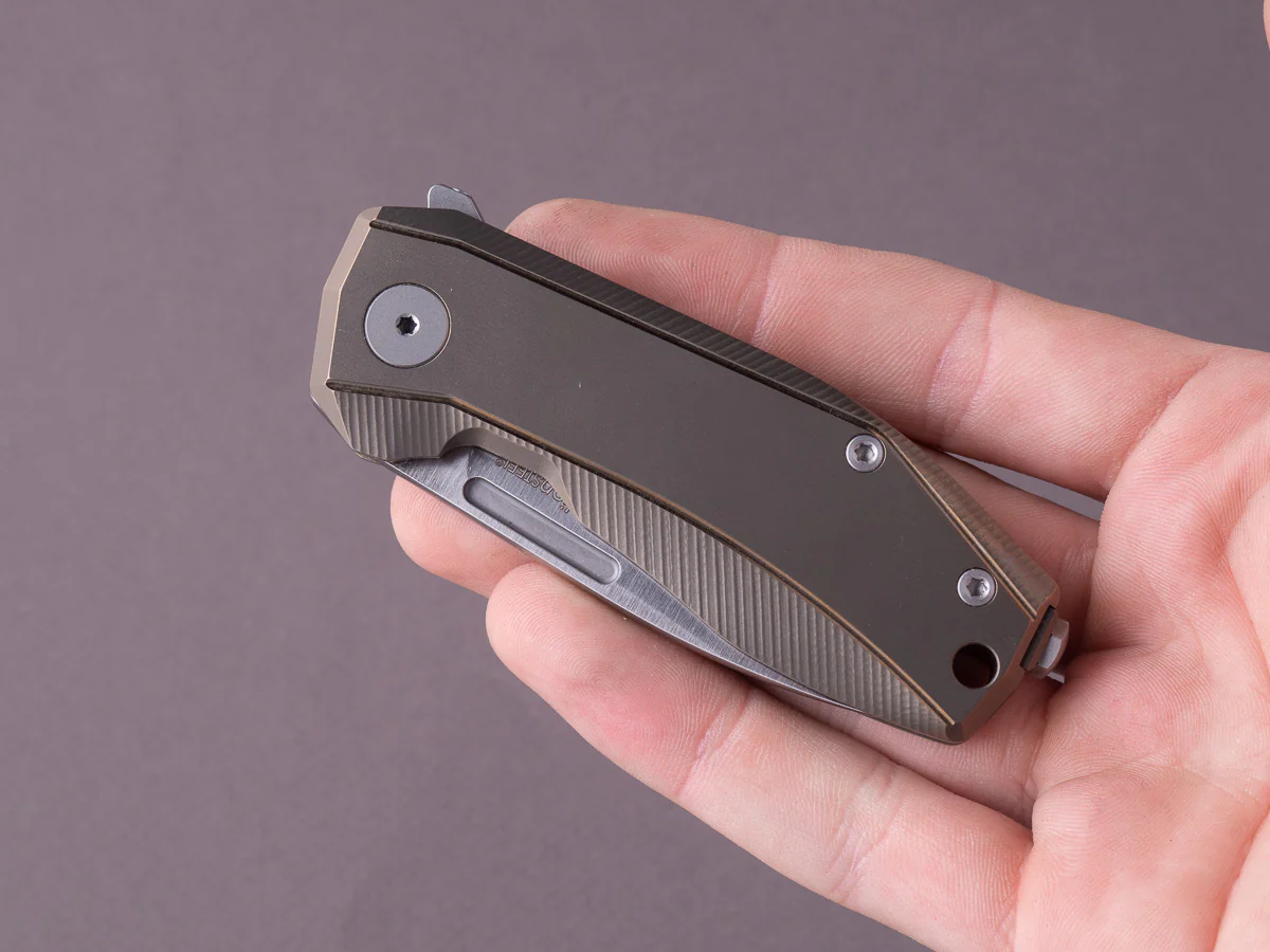 lionSTEEL - Folding Knife - Frame Lock - Nano - MagnaCut - 65mm - Bronze Titanium - Image 8
