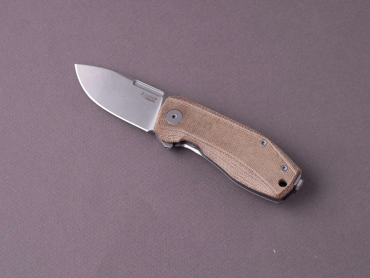 lionSTEEL - Folding Knife - Frame Lock - Nano - MagnaCut - 65mm - Canvas Micarta & Titanium - Image 3