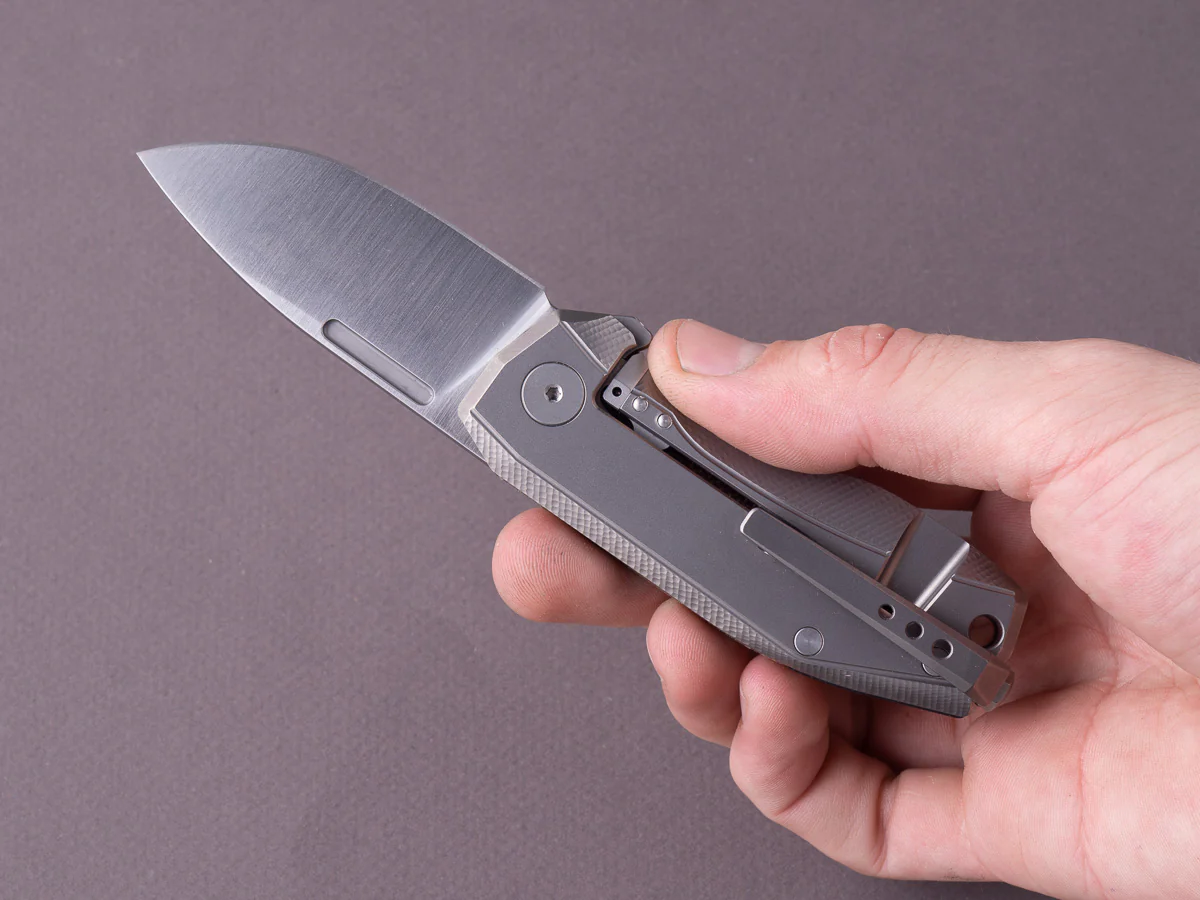 lionSTEEL - Folding Knife - Frame Lock - Nano - MagnaCut - 65mm - Canvas Micarta & Titanium - Image 6