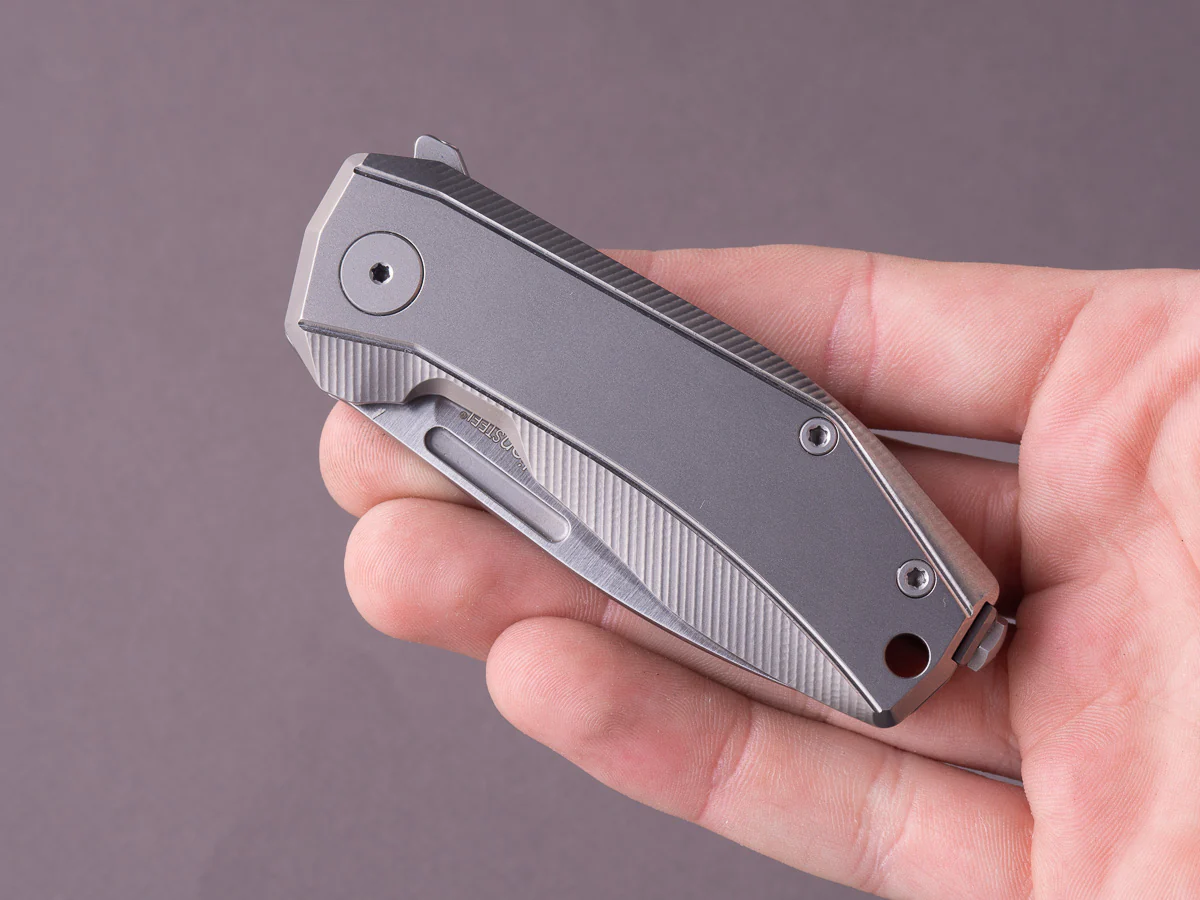 lionSTEEL - Folding Knife - Frame Lock - Nano - MagnaCut - 65mm - Silver Titanium - Image 8