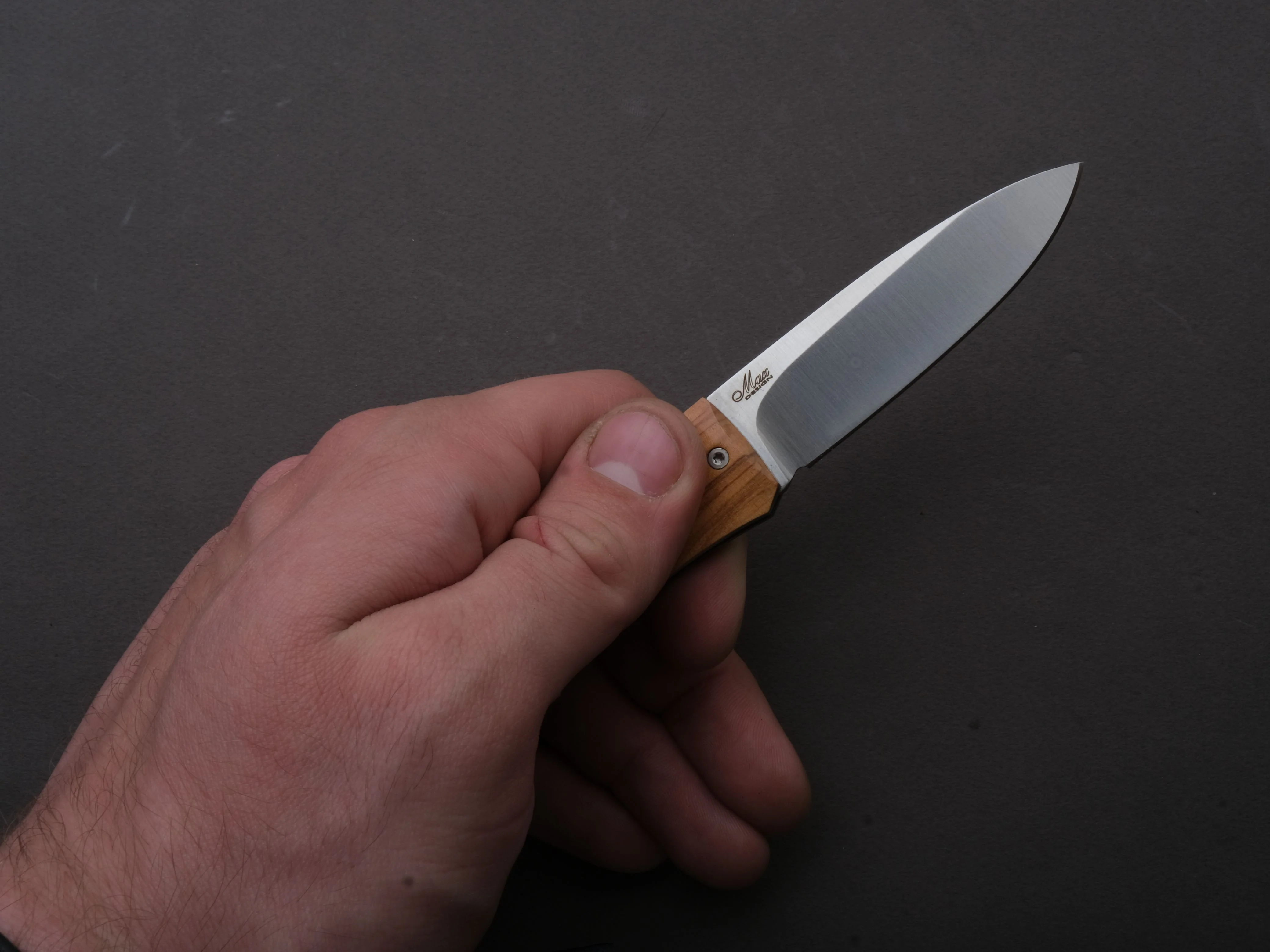 lionSTEEL - Folding Knife - Opera 74mm - D2 - Lock Back - Olive Wood - Image 6