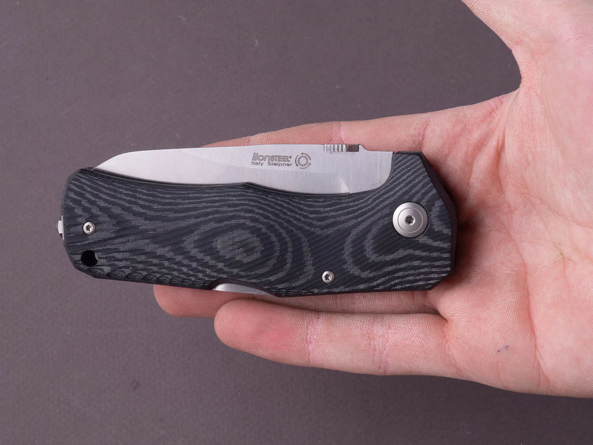 lionSTEEL - SOLID Folding Knife - TM1 - 90mm - Sleipner - Lock Back - Black Micarta - Image 8