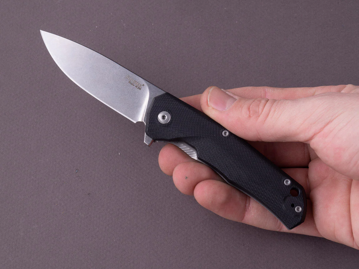 lionSTEEL - Folding Knife - TRE - 74mm - M390 - Frame Lock - Black G10 & Titanium - Stonewashed - Image 5