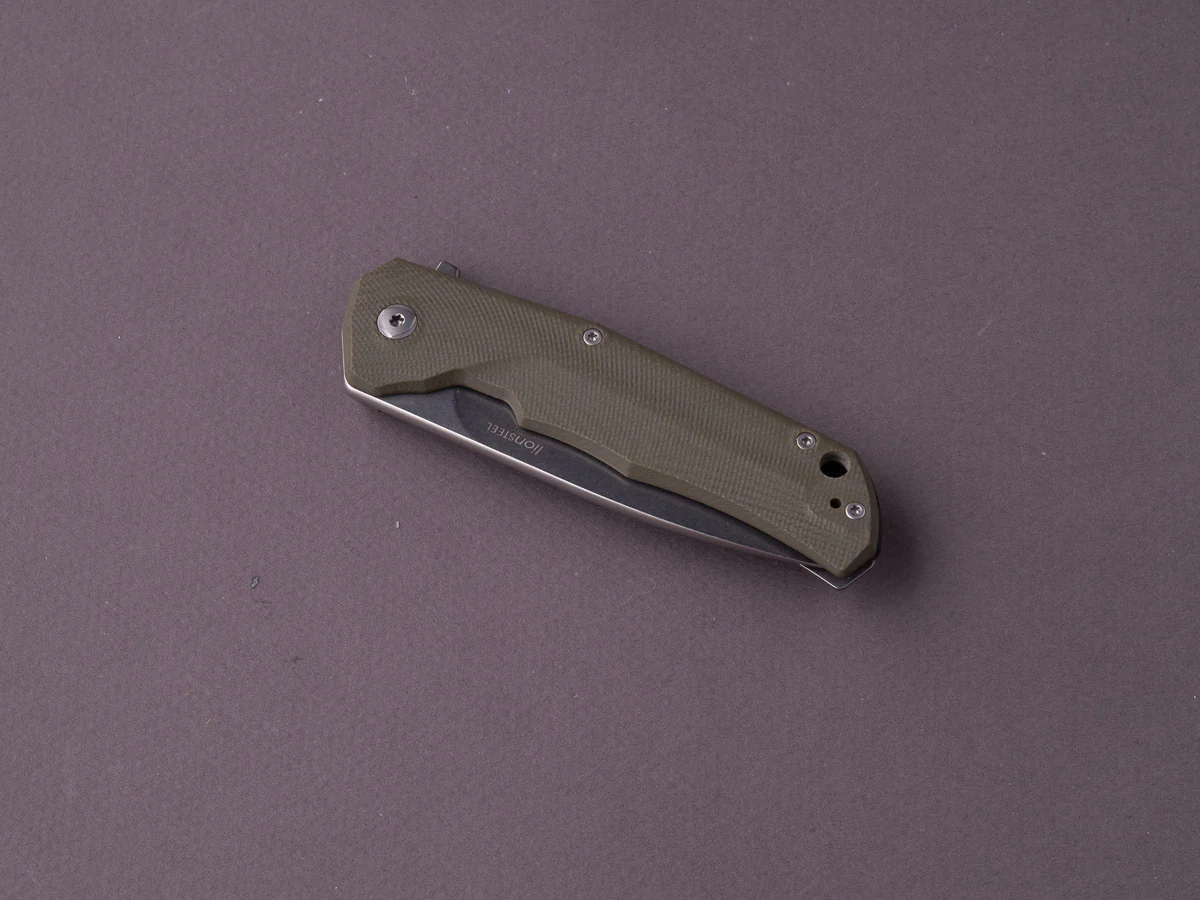 lionSTEEL - Folding Knife - TRE - 74mm - M390 - Frame Lock - Green G10 & Titanium - Stonewashed - Image 2